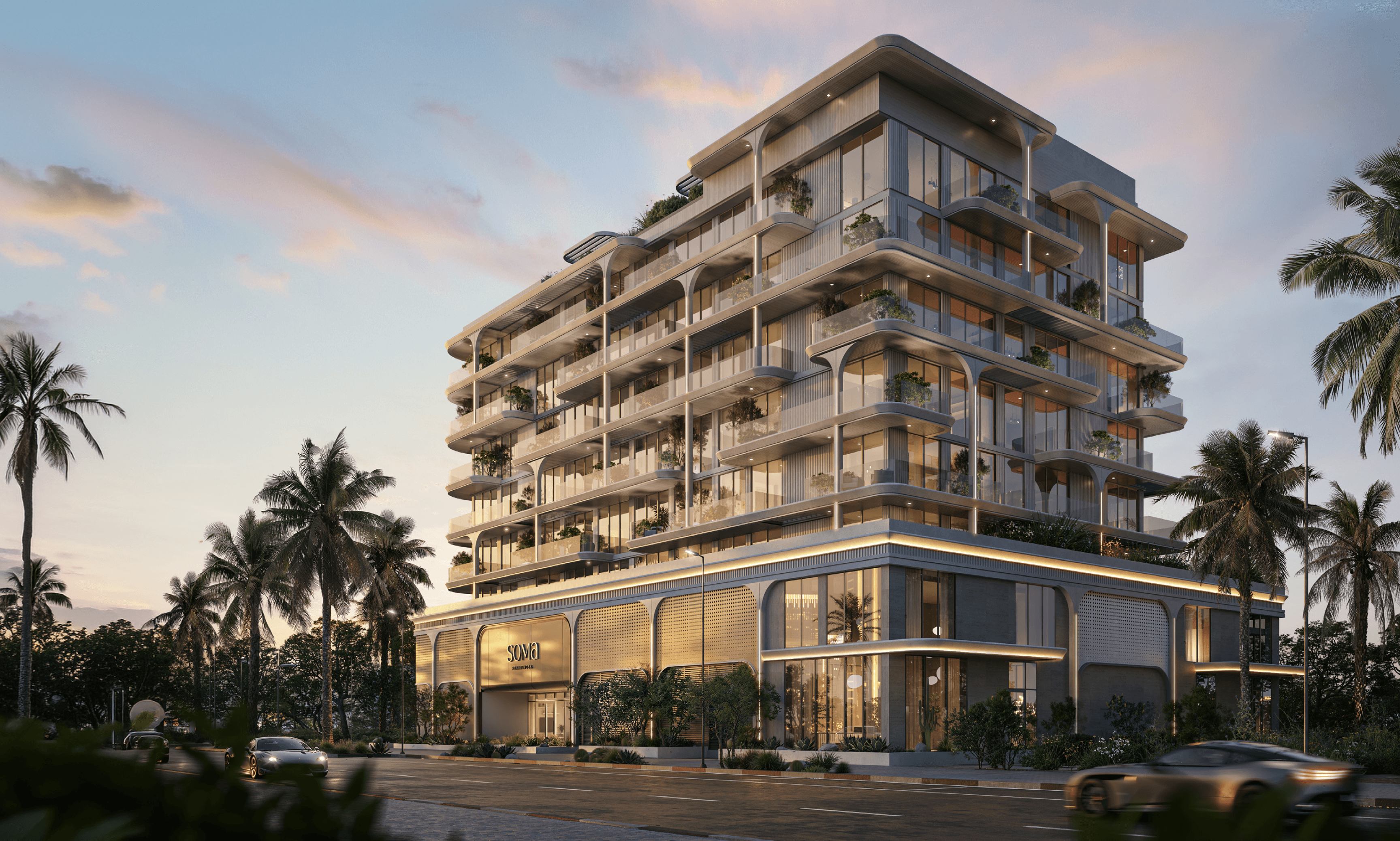 Soma Residences architectural waterfront exterior